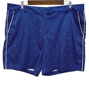 Lady Hagen Womens Blue Polka Dot Sailboat Golf Shorts Size 16 Nautical Trim